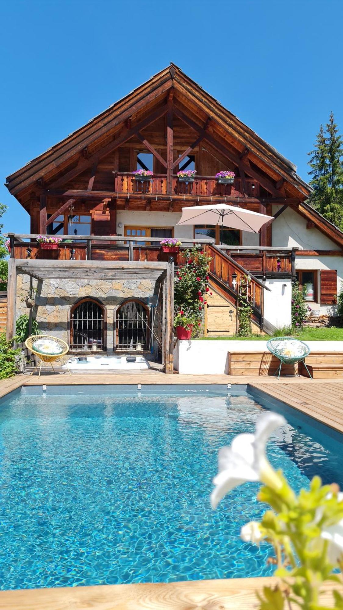 סן-שפרה Chalet Serre Cambeou Piscine&Spa מראה חיצוני תמונה